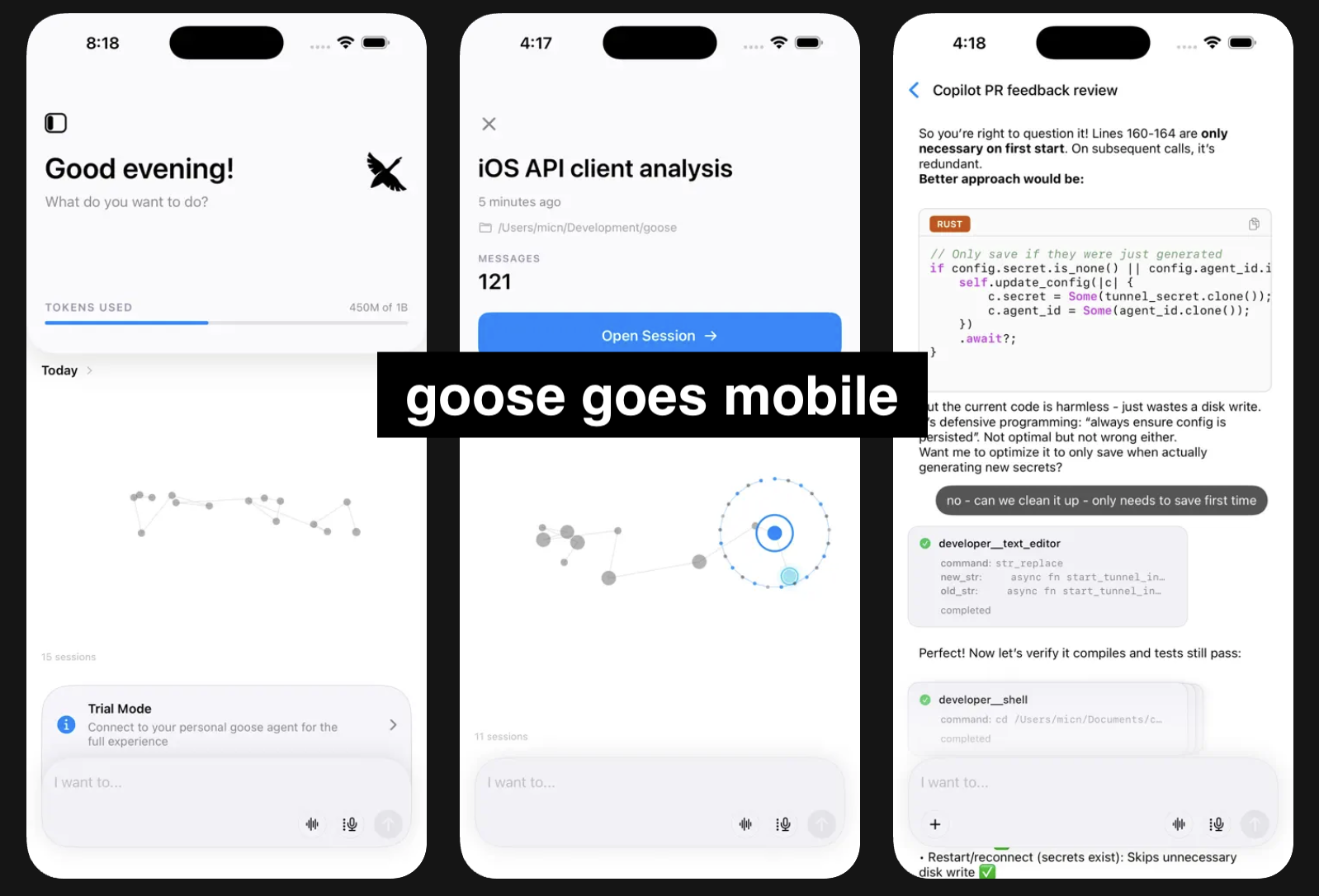 goose on iOS - access your personal desktop agent from anywhere