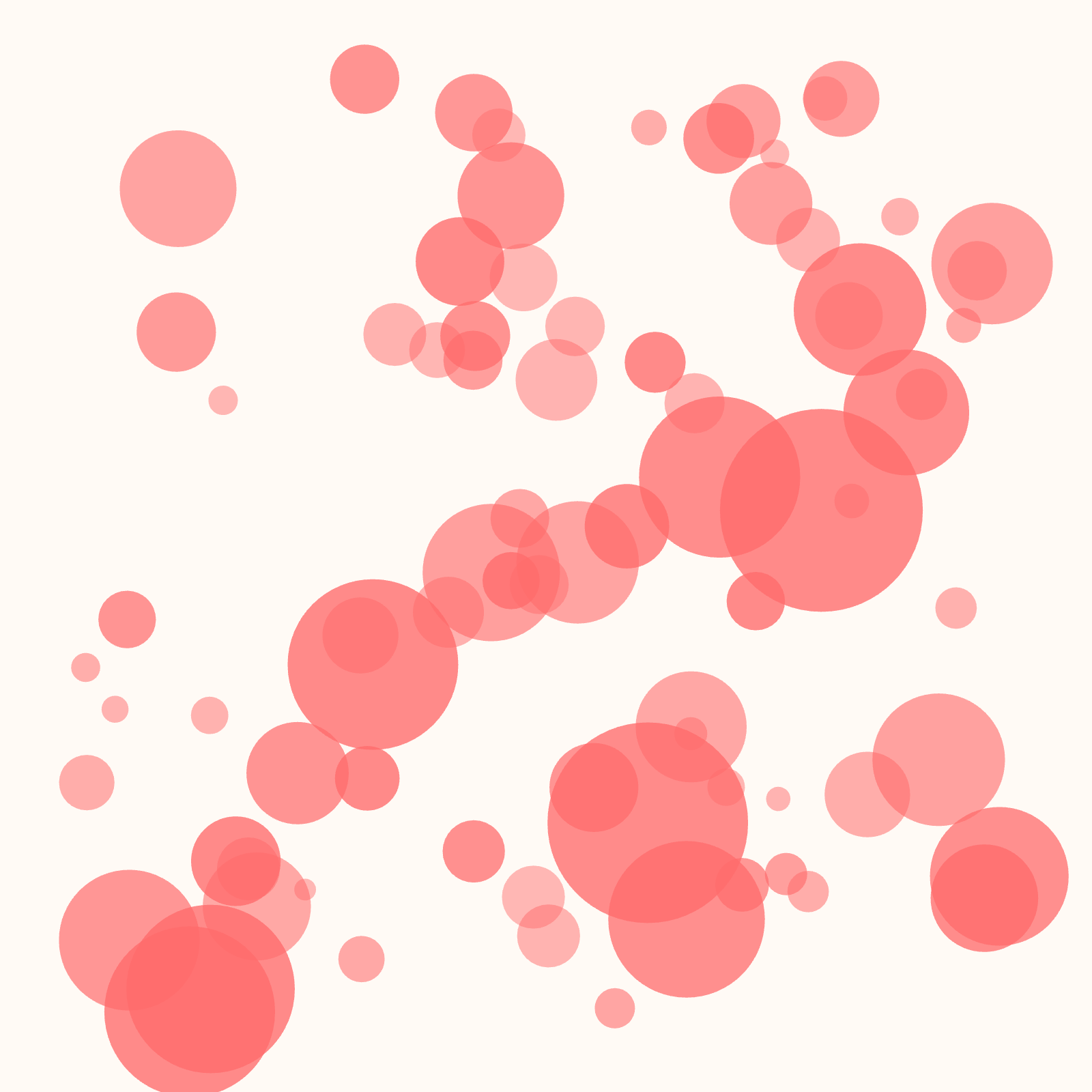 Salmon colored circles - a common AI generated cliché
