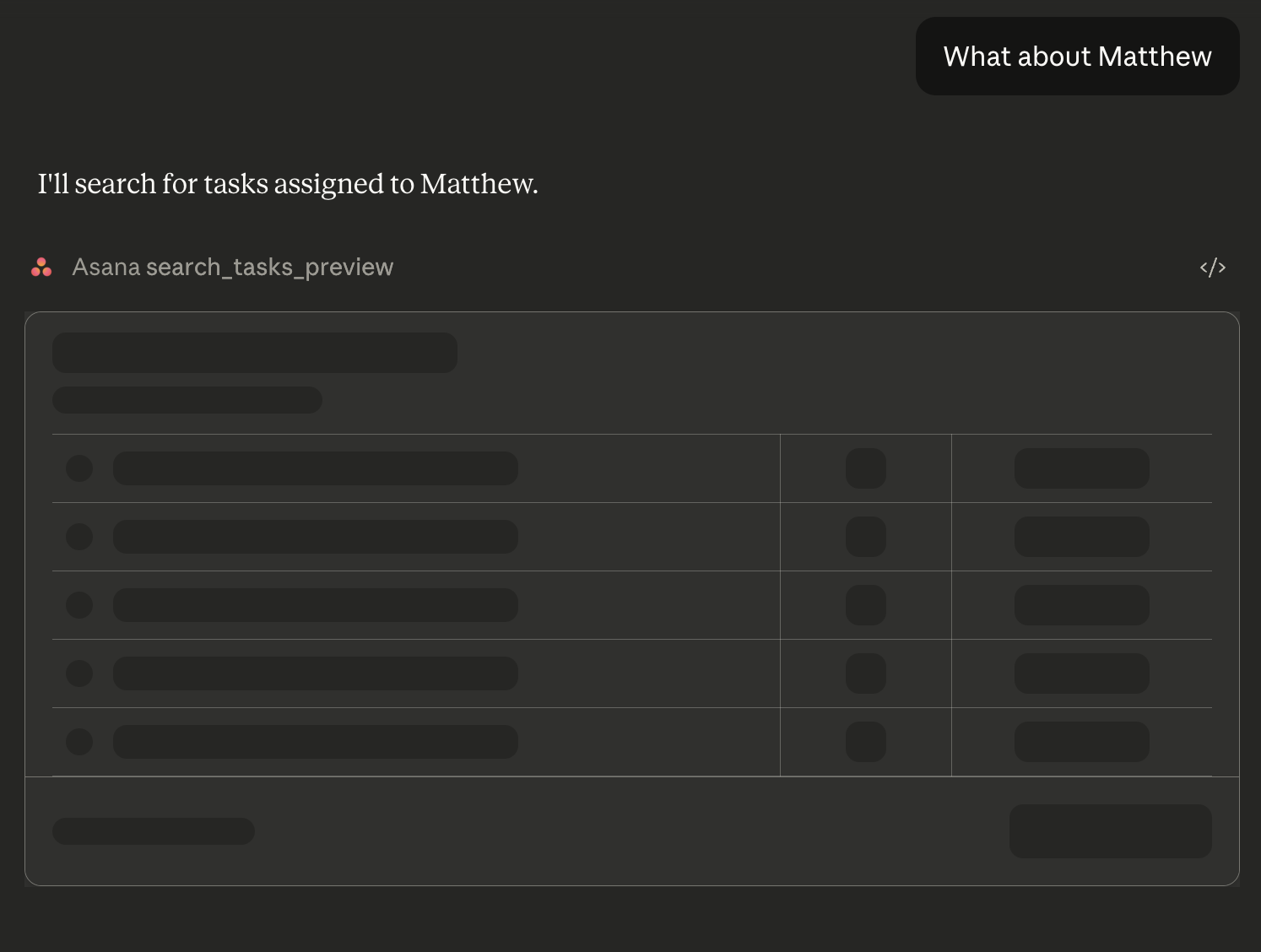Loading state example showing skeleton UI