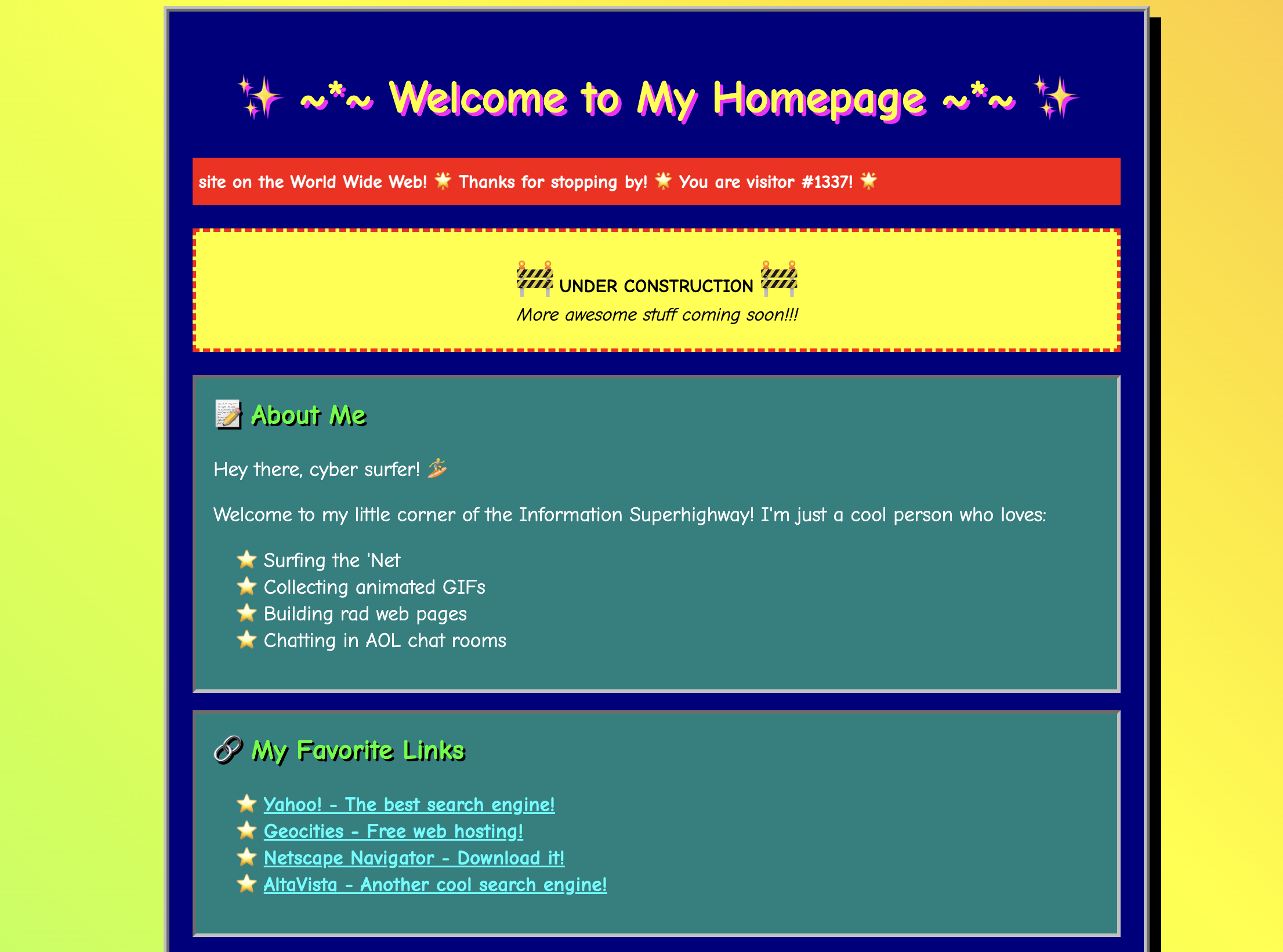 Retro 90s Homepage
